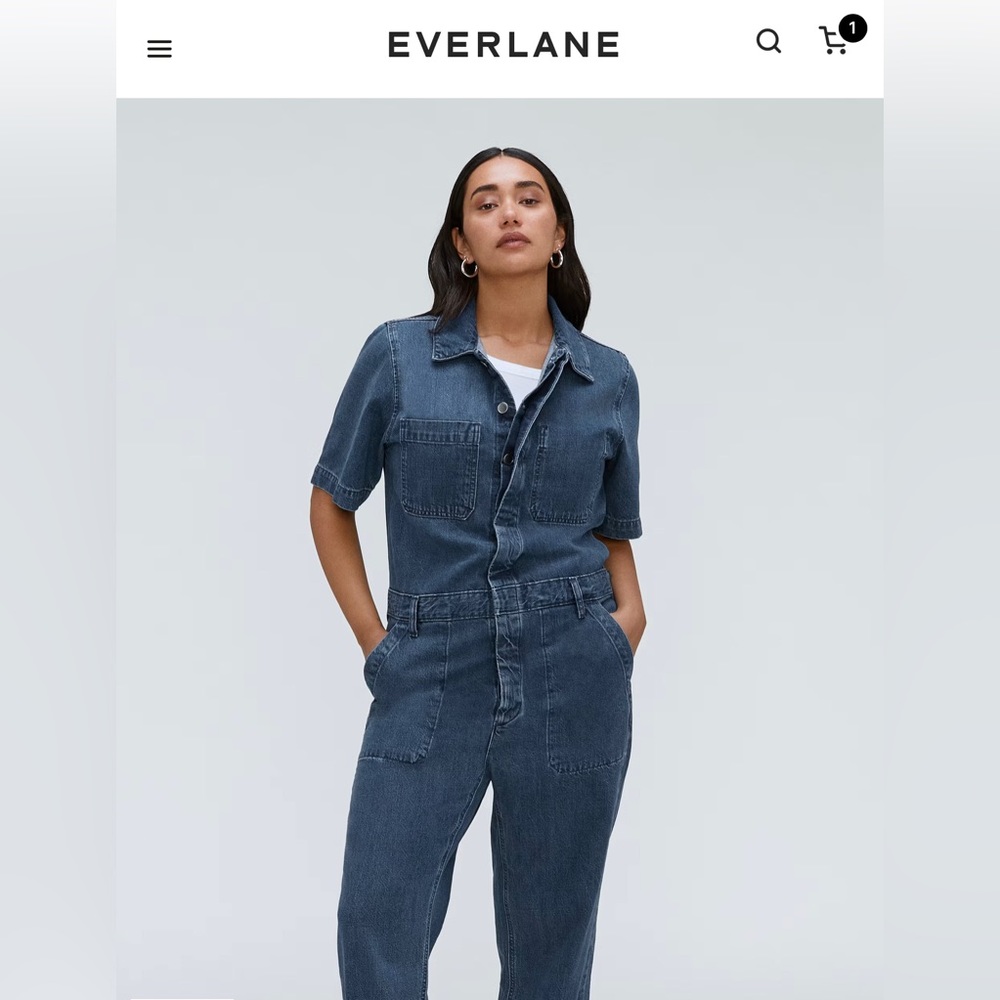 Everlane ‘Supersoft’ Jean Coverall Jumpsuit